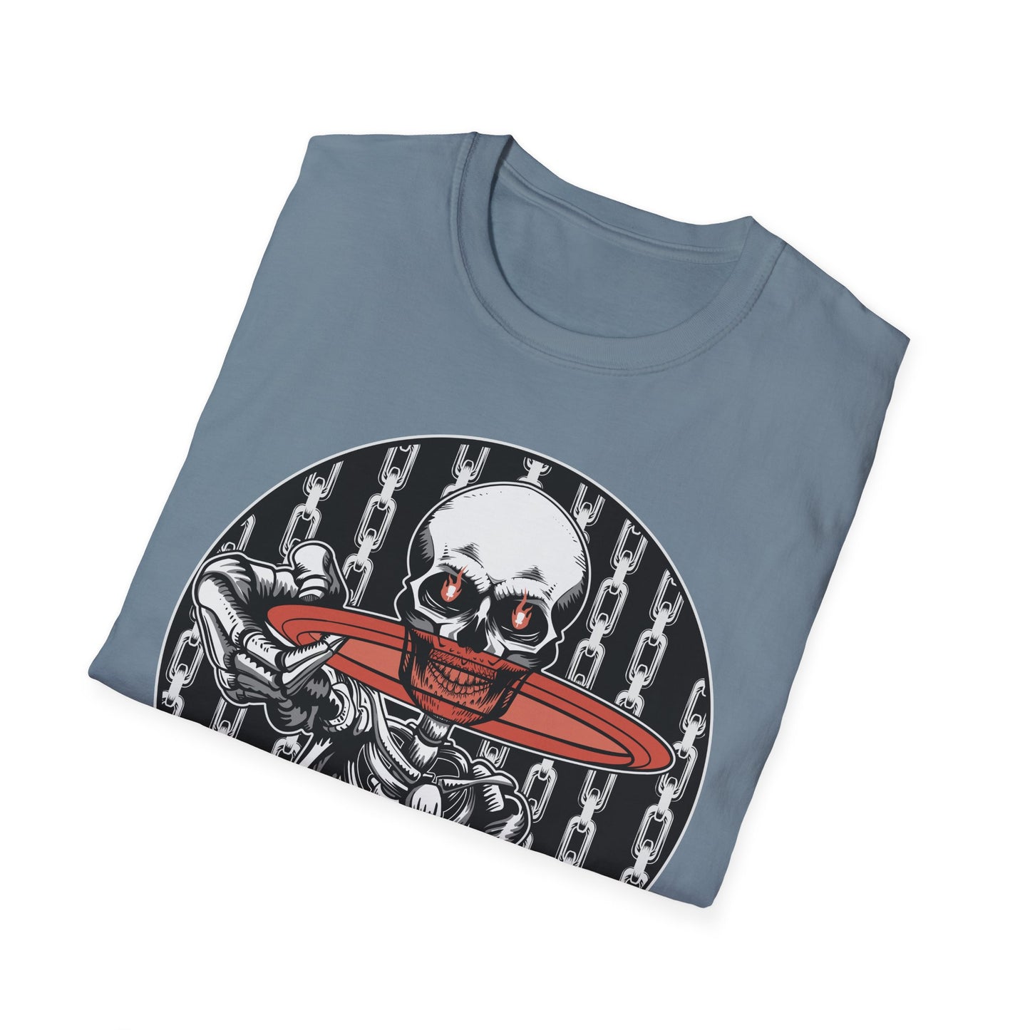 Disc Golf Skeleton Unisex Softstyle Disc Golf T-Shirt