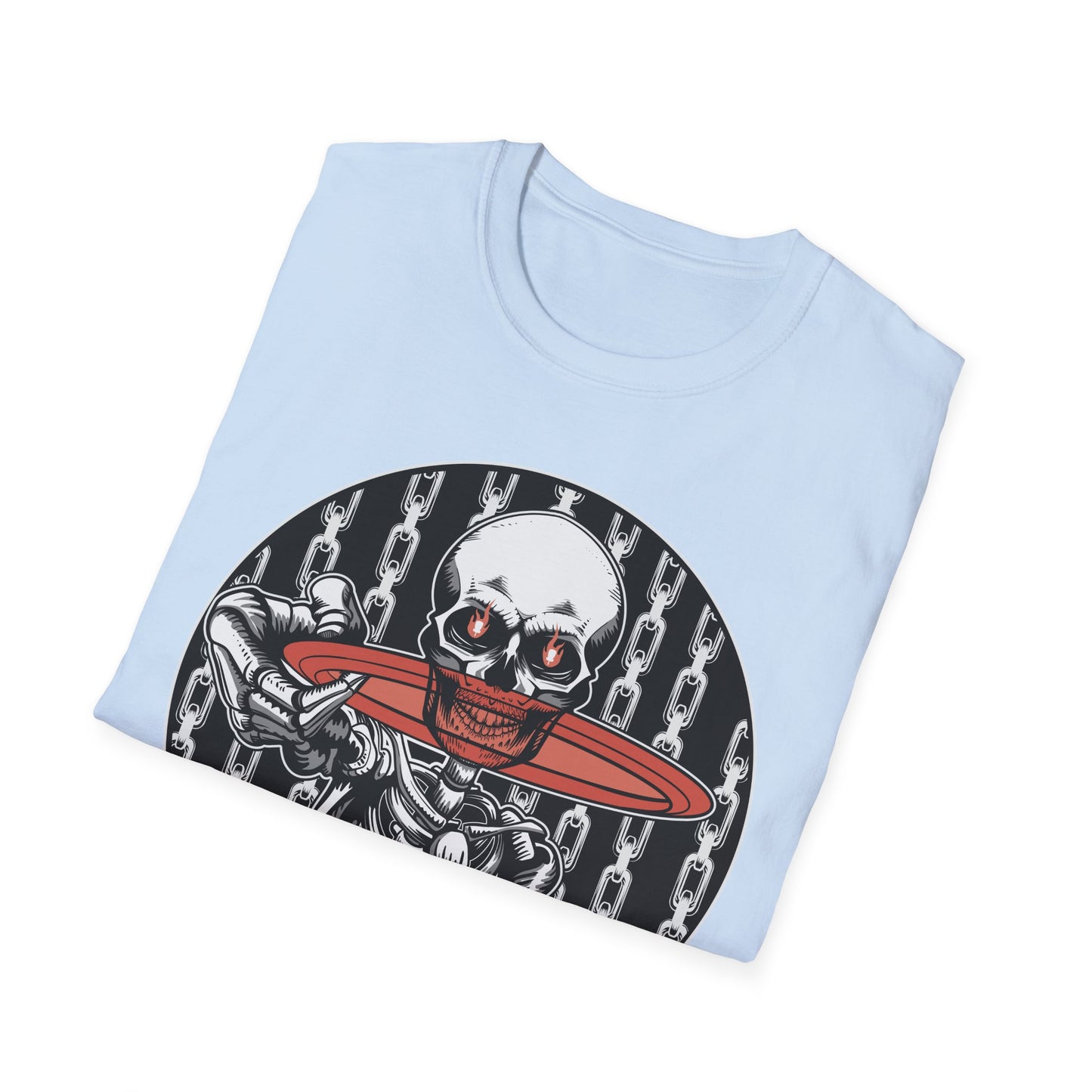 Disc Golf Skeleton Unisex Softstyle Disc Golf T-Shirt