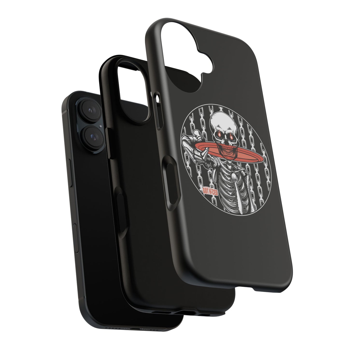 Tough Cases - Skeleton Graphic Phone Case, Edgy Phone Cover, Disc Golf Design, Unique Cell Phone Skin, Tough Protective Case