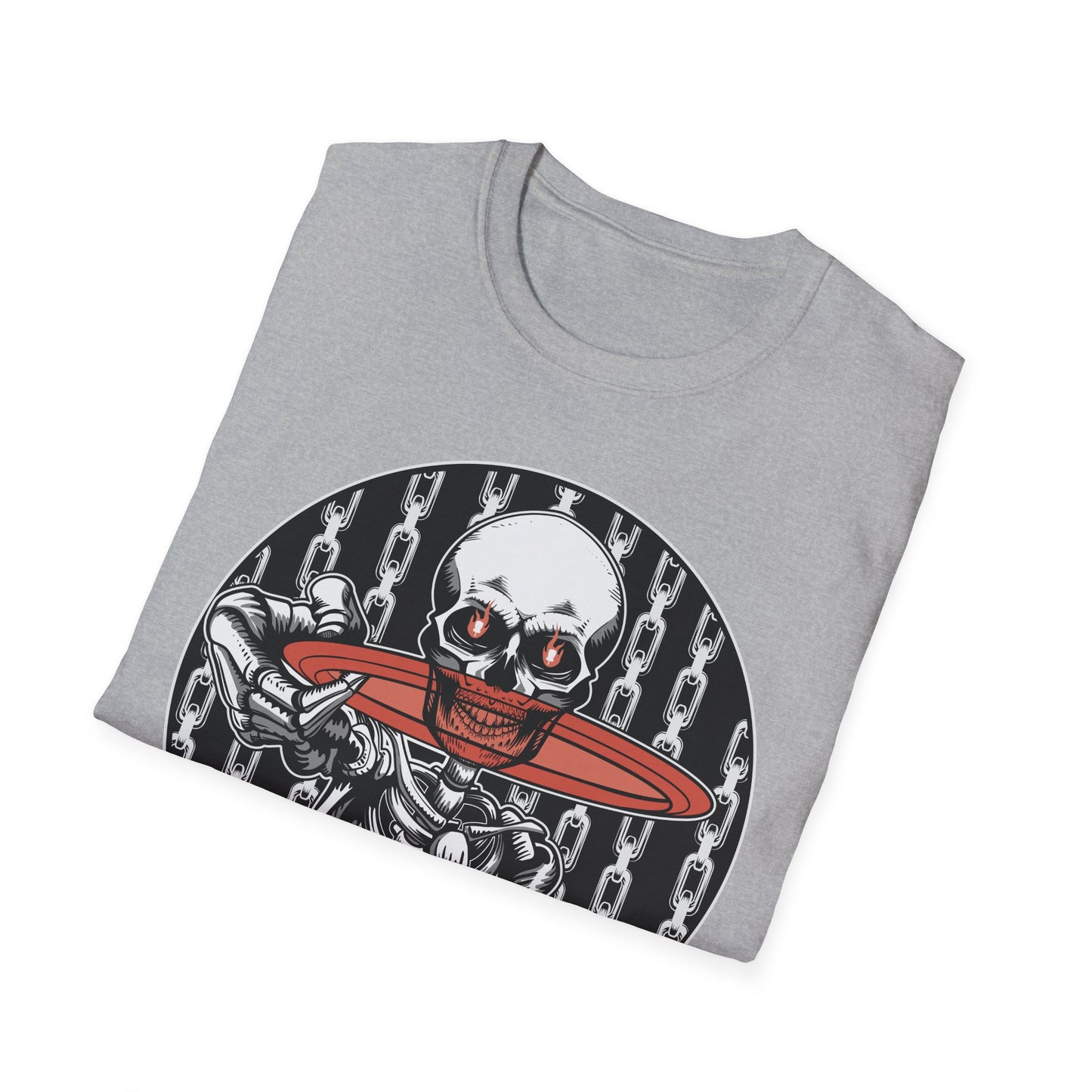 Disc Golf Skeleton Unisex Softstyle Disc Golf T-Shirt