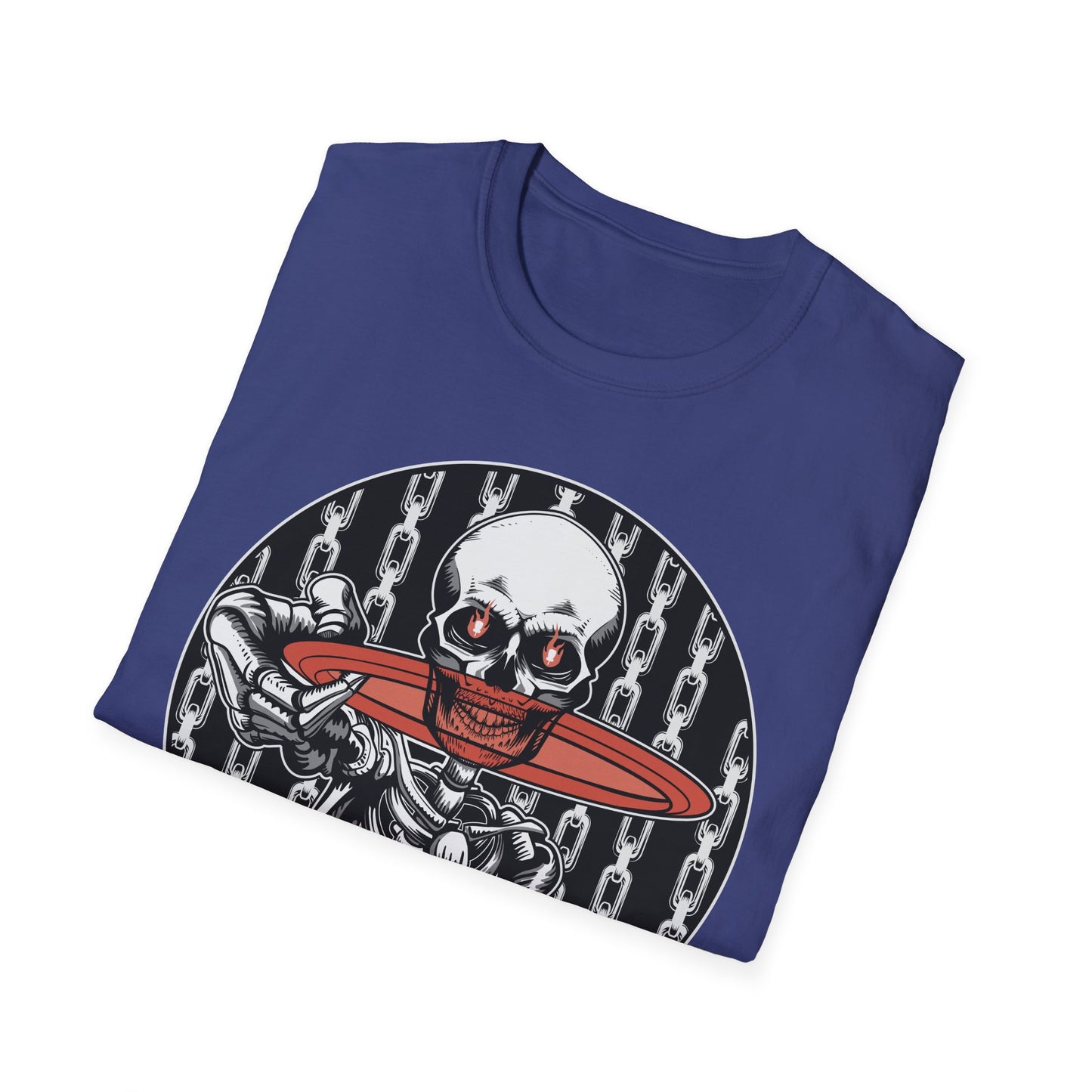 Disc Golf Skeleton Unisex Softstyle Disc Golf T-Shirt