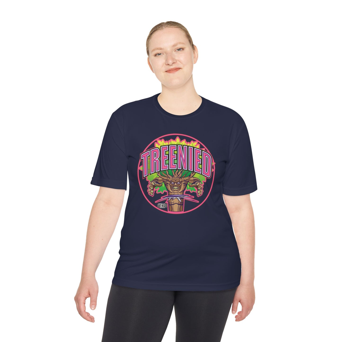 Treenied Disc Golf Moisture Wicking Tee, Unisex Athletic Shirt, Disc Golf Apparel, Unique Design