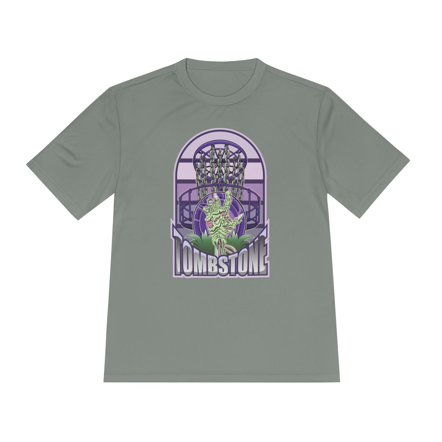 Tombstone Disc Golf Moisture Wicking Tee, Unisex Athletic Shirt, Disc Golf Apparel, Unique Design