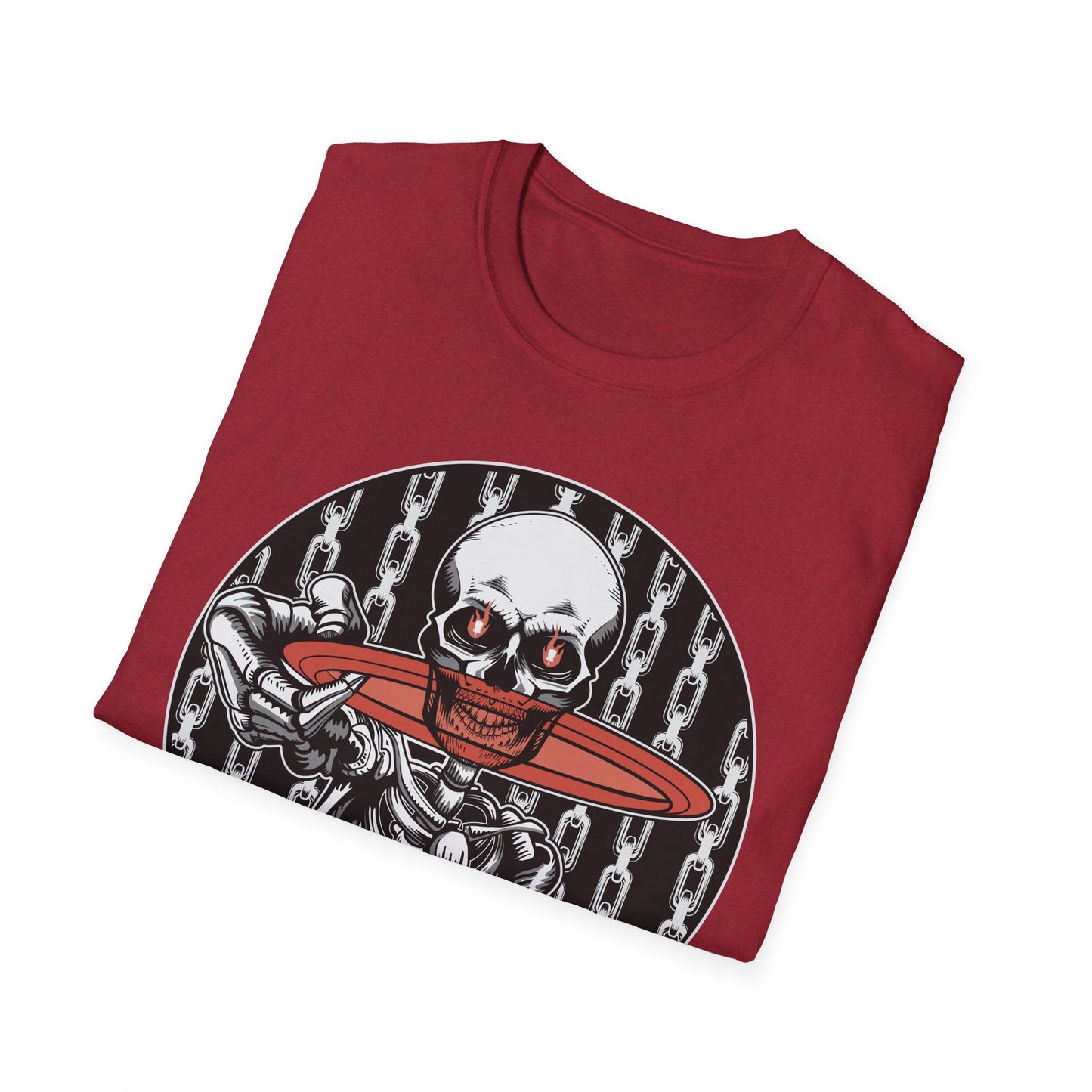Disc Golf Skeleton Unisex Softstyle Disc Golf T-Shirt