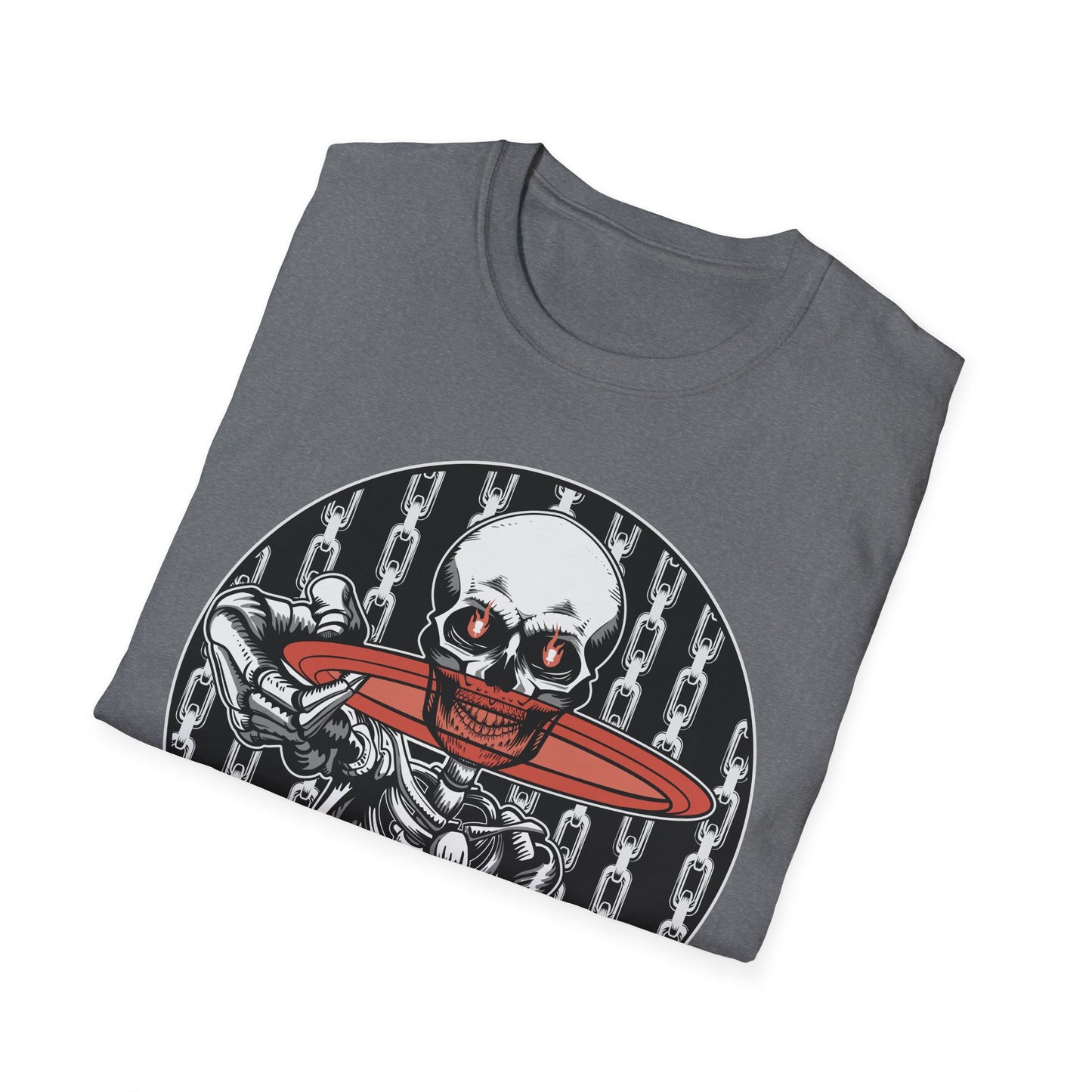 Disc Golf Skeleton Unisex Softstyle Disc Golf T-Shirt